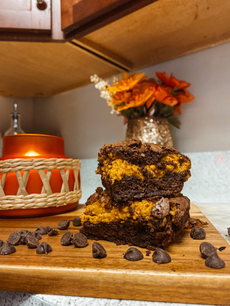 Pumpkin Brownies With Cream Cheese