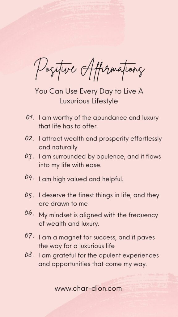 How to live a luxurious lifestyle positive affirmations